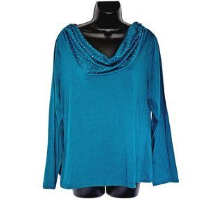 Carolyn Taylor Women's Blue Sweater Blouse Size XL